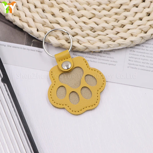 Leather Memorial Pet Hair Keychain